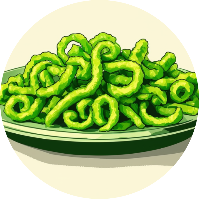 green green curly fries
